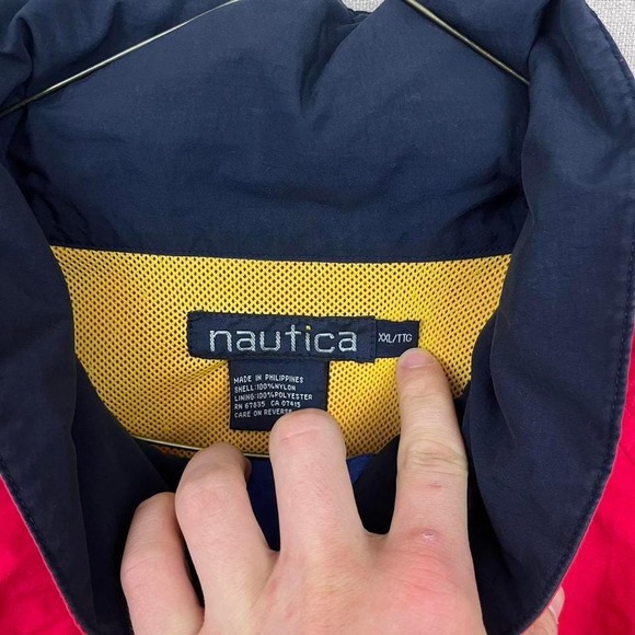 Vintage 90s Nautica Red Full Zip Up Windbreaker‎ Jacket - Picture 6 of 7